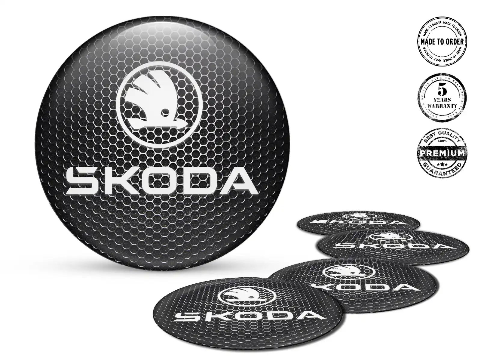 Skoda Wheel Stickers Style Racing Silicone Badges